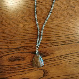 Handmade byzantine necklace with natural stone pendent